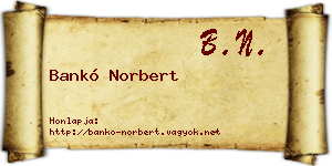 Bankó Norbert névjegykártya