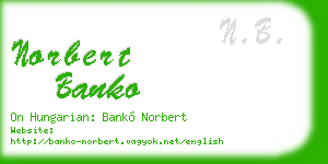 norbert banko business card